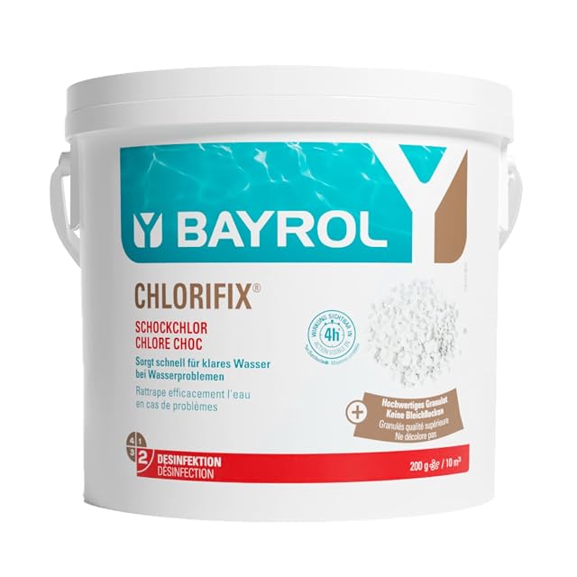 Bayrol Chlorifix Schnellchlorgranulat, Fünf-Kilogramm-Gebinde mit Dosierbecher