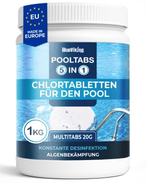 BlueViking 5-in-1-Chlor-Multitabletten zu 20 Gramm im Ein-Kilogramm-Gebinde