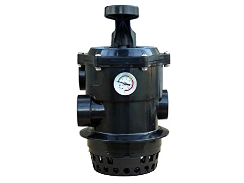 OKU Sechswege-Topventil für Poolfilter mit einem schwarzen O-Ring