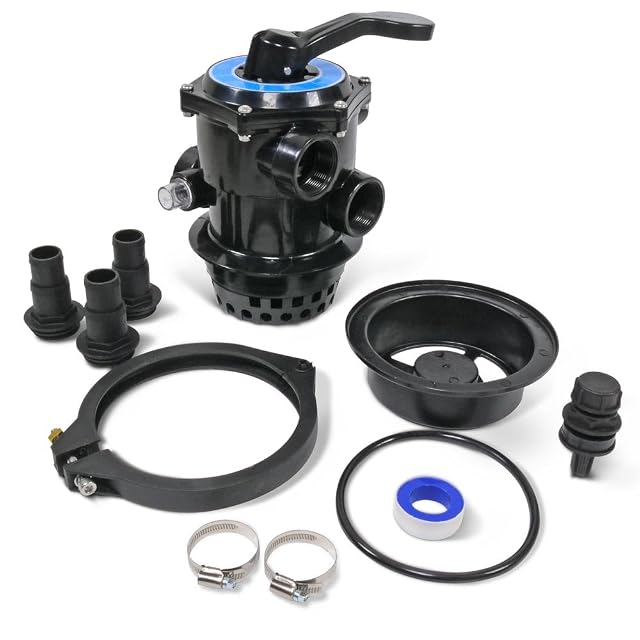 OKU Sechswege-Topventil als komplettes Set mit Manometer, Spannring, O-Ring und Schlauchtüllen