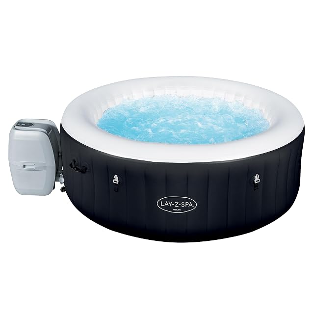 Runder aufblasbarer Bestway-Lay-Z-SPA-Miami-AirJet-Whirlpool mit einem digitalen Bedienfeld