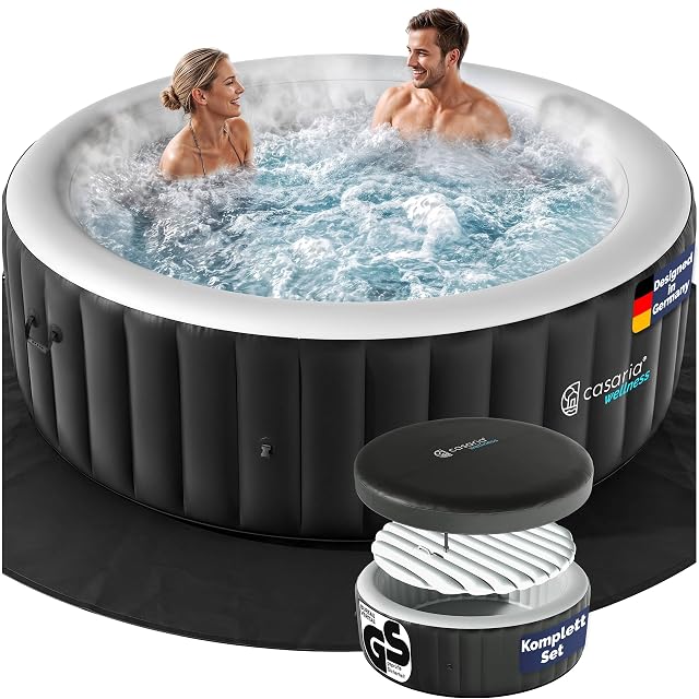 Runder aufblasbarer CASARIA-Whirlpool mit 200 Zentimetern Durchmesser und einer isolierenden Abdeckung