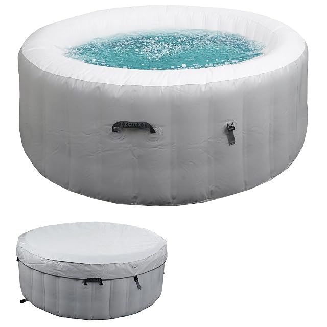 Grau-weiße aufblasbare Mendler-HWC-N97-Whirlpoolwanne ohne Pumpeneinheit