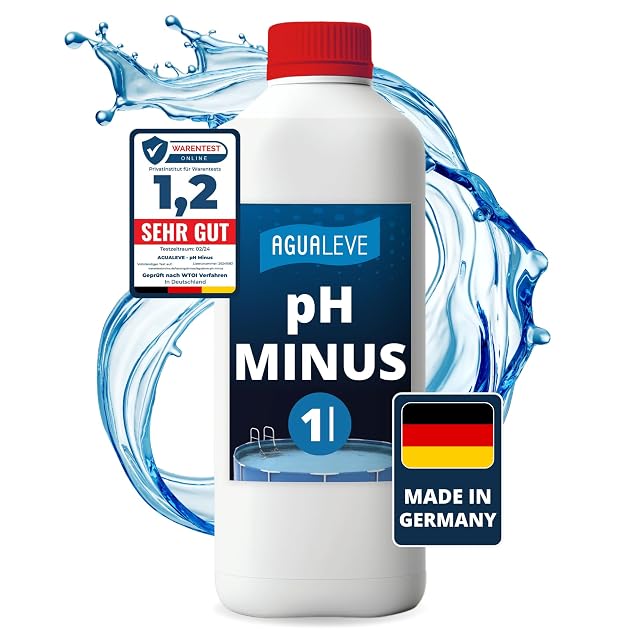 AGUALEVE flüssiges pH-Minus in einer Ein-Liter-Flasche für Becken und Whirlpools