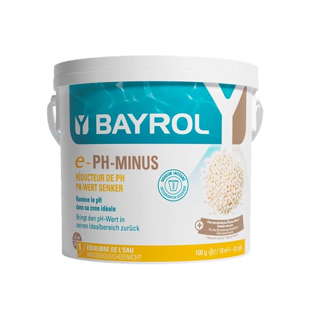 Bayrol pH-Minus-Granulat in einer Sechs-Kilogramm-Packung mit Dosierbecher