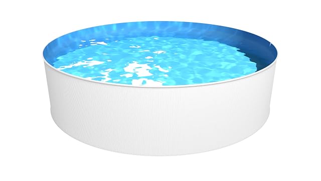 Weißes Steinbach-New-Splasher-Secure-Stahlwandbecken mit blauer Innenfolie und Sicherheitsleiter