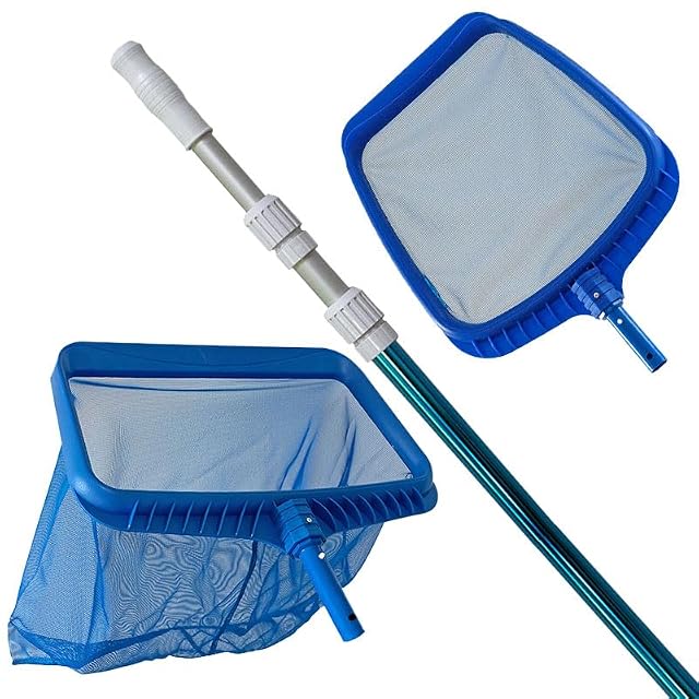 POOL Total Profi-Set mit Teleskopstange, tiefem Bodenkescher und flachem Laubkescher