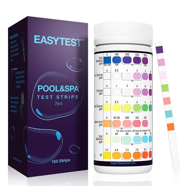 EASYTEST 7-in-1-Teststreifen für Becken und Whirlpool, 150 in einer Flasche