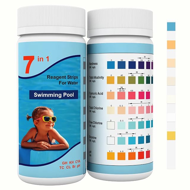 Joyzakzak 7-in-1-Beckenteststreifen, 100 Stäbchen für Becken- und Whirlpoolwasser